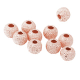 Maxbell 10Pcs 925 Rose Gold Lucky Loose Beads DIY Bracelet Jewelry Making Craft 3mm