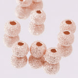 Maxbell 10Pcs 925 Rose Gold Lucky Loose Beads DIY Bracelet Jewelry Making Craft 3mm