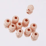 Maxbell 10Pcs 925 Rose Gold Lucky Loose Beads DIY Bracelet Jewelry Making Craft 4mm