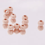 Maxbell 10Pcs 925 Rose Gold Lucky Loose Beads DIY Bracelet Jewelry Making Craft 4mm