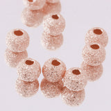 Maxbell 10Pcs 925 Rose Gold Lucky Loose Beads DIY Bracelet Jewelry Making Craft 4mm