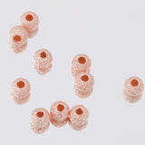 Maxbell 10Pcs 925 Rose Gold Lucky Loose Beads DIY Bracelet Jewelry Making Craft 4mm