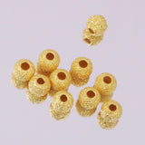 Maxbell 10Pcs 925 Gold Tone Lucky Loose Beads DIY Bracelet Jewelry Making Craft 3mm