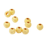 Maxbell 10Pcs 925 Gold Tone Lucky Loose Beads DIY Bracelet Jewelry Making Craft 3mm