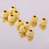 Maxbell 10Pcs 925 Gold Tone Lucky Loose Beads DIY Bracelet Jewelry Making Craft 3mm