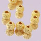 Maxbell 10Pcs 925 Gold Tone Lucky Loose Beads DIY Bracelet Jewelry Making Craft 3mm