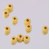 Maxbell 10Pcs 925 Gold Tone Lucky Loose Beads DIY Bracelet Jewelry Making Craft 3mm