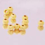 Maxbell 10Pcs 925 Gold Tone Lucky Loose Beads DIY Bracelet Jewelry Making Craft 3mm