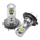 Maxbell 2pcs White H7 Universal Car Headlight DRL Fog Lamp LED Bulb Replacement