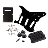 Maxbell Full Set Pickguard Accs Screws Tone Volumn Knobs Pickup Covers for ST Guitar