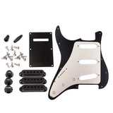 Maxbell Full Set Pickguard Accs Screws Tone Volumn Knobs Pickup Covers for ST Guitar