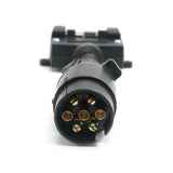 Maxbell Replacement 7Pin Round to 7Pin Flat Trailer Plug Socket Connector for Caravan Boat Truck