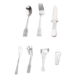 Maxbell Durable Stainless Steel Kitchen Ware Set Cutlery Tableware Soup Spoon Eggbeater Fruit Cutter Utility Tools 7Pcs