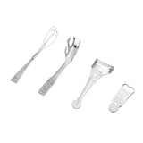 Maxbell Durable Stainless Steel Kitchen Ware Set Cutlery Tableware Clamp Device Melon Scraper Bottle Opener Eggbeater Tools 4Pcs