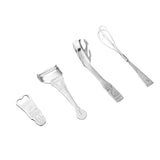 Maxbell Durable Stainless Steel Kitchen Ware Set Cutlery Tableware Clamp Device Melon Scraper Bottle Opener Eggbeater Tools 4Pcs