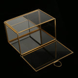 Maxbell Modern Style Geometric Glass Copper Jewelry Box Succulent Plants Planter Table Decoration