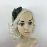 Maxbell Peacock Feather Rhinestone Headband Hair Clip Dance Party Wedding Hair Wear