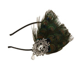 Maxbell Peacock Feather Rhinestone Headband Hair Clip Dance Party Wedding Hair Wear