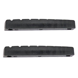 Maxbell Set of 2 Black Plastic Slotted Nut & Saddle for 8 Strings Guitar Ukulele Parts