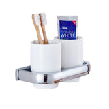 Maxbell Boothbrush Holder - Strong Stainless Steel Toothpaste and Holder for Bathroom & Kitchen - Can be Mounted on Clean Flat Smooth Surface - (Chrome)