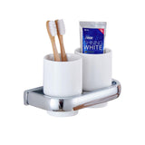 Maxbell Boothbrush Holder - Strong Stainless Steel Toothpaste and Holder for Bathroom & Kitchen - Can be Mounted on Clean Flat Smooth Surface - (Chrome)