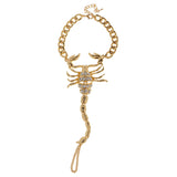 Maxbell Ladies Fashion Jewelry Individual Rhinestone Scorpion Shaped Gold Anklet