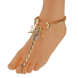 Maxbell Ladies Fashion Jewelry Individual Rhinestone Scorpion Shaped Gold Anklet