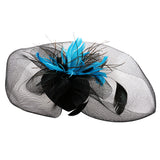 Maxbell Women Mini Top Hat Feather Fancy Dress Burlesque Halloween Costume Party Black