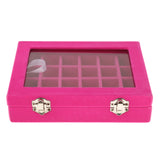 Maxbell 24 Slot Velvet Jewelry Display Box Ear Rings Nail Art Tips Sticker Organizer