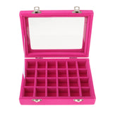 Maxbell 24 Slot Velvet Jewelry Display Box Ear Rings Nail Art Tips Sticker Organizer