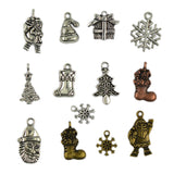 Maxbell 24pcs Mixed Tibetan Vintage Christmas Santa Claus Snowman Tree DIY Jewelry Making Charms Pendants