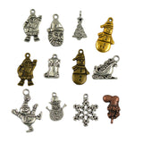 Maxbell 24pcs Mixed Tibetan Vintage Christmas Santa Claus Snowman Tree DIY Jewelry Making Charms Pendants