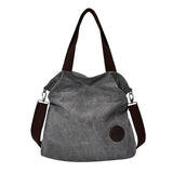 Maxbell Women Girls Fashion Outdoor Travel Shopping Office College Carry Shoulder Hanging Canvas Bag Tote Handbag Gift Grey