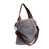 Maxbell Women Girls Fashion Outdoor Travel Shopping Office College Carry Shoulder Hanging Canvas Bag Tote Handbag Gift Grey