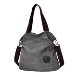 Maxbell Women Girls Fashion Outdoor Travel Shopping Office College Carry Shoulder Hanging Canvas Bag Tote Handbag Gift Grey