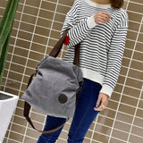 Maxbell Women Girls Fashion Outdoor Travel Shopping Office College Carry Shoulder Hanging Canvas Bag Tote Handbag Gift Grey