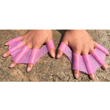 Maxbell Pair Of Finger Webbed Gloves Swimming Training Equipment M Pink