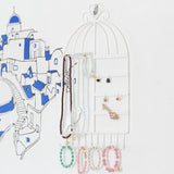 Maxbell Birdcage Jewelry Organizer Earrings Necklace Jewelry Organizer White