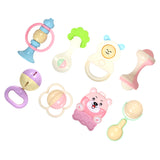 Maxbell 8PCS/SET Baby Rattles Teether Toy Baby Newborn Toddler Infant Developmental Toys Multi-Color A