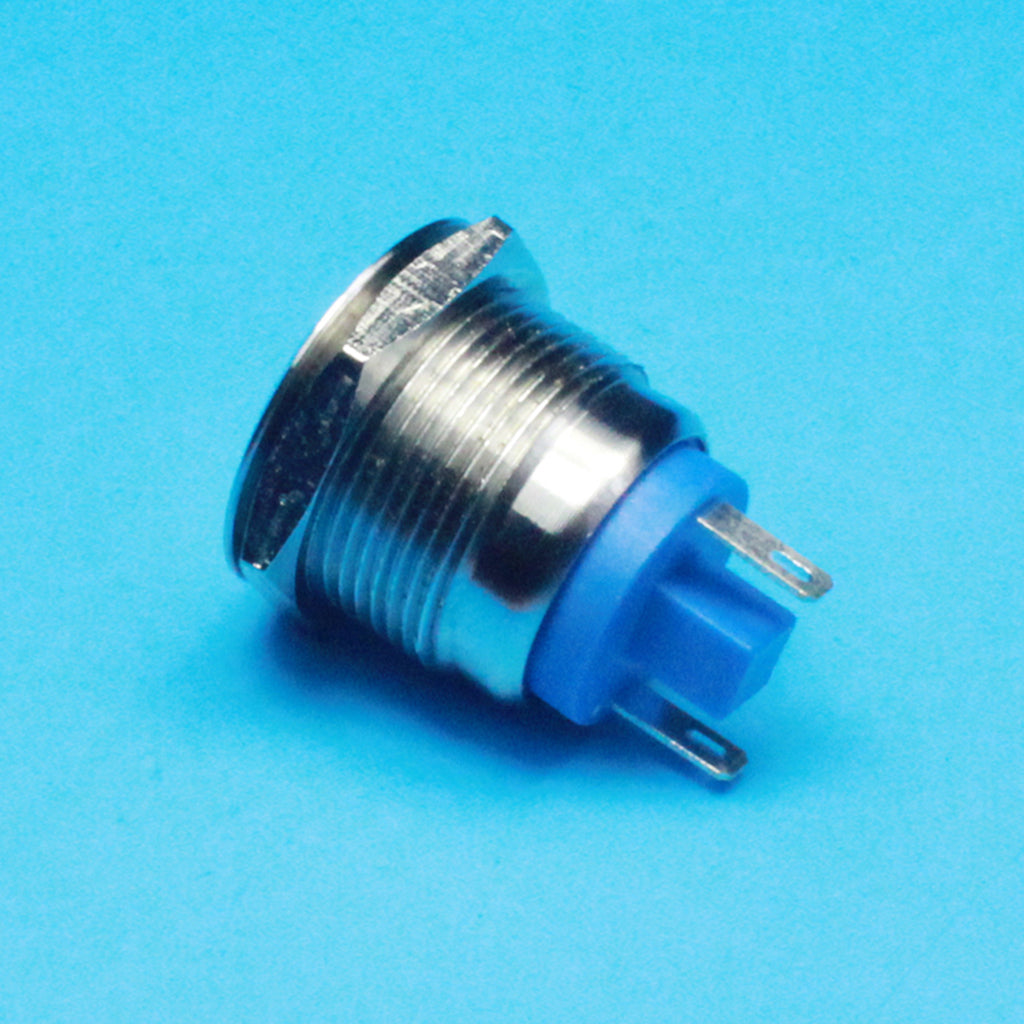 Maxbell 19mm Flat Waterproof Momentary Type Stainless Steel Metal Push Button Switch 250V 3A 1NO SPST