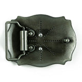 Maxbell Classical Enbossed Golden Long Horn Bull Head Belt Buckle with Engraved Floral Pattern