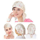 Maxbell Light Weight Silk Bonnet Night Sleeping Hat Head Cover Eye Mask Beanie Cap Blue