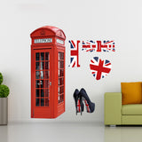 Maxbell 3D Telephone Booth Wall Decal Stickers Kids Room Decor