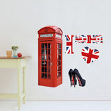 Maxbell 3D Telephone Booth Wall Decal Stickers Kids Room Decor