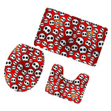 Maxbell Set of 3PCS Home Bathroom Toilet Table Kitchen Use Skull Pattern Design Toilet Covers Non-slip Bathmat Carpet Rug #2