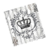 Maxbell Home Hotel Bathroom Shower Room Decor Retro Fabric Shower Curtains With 12 Hooks Fashionable Crown Print Charms