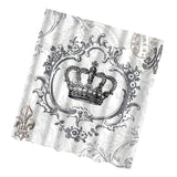 Maxbell Home Hotel Bathroom Shower Room Decor Retro Fabric Shower Curtains With 12 Hooks Fashionable Crown Print Charms