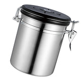 Maxbell 1.5L Capacity Stainless Steel Coffee Tea Canister Jar Box Sugar Storage Pot Seal Can for Home Hotel Office Use Silver