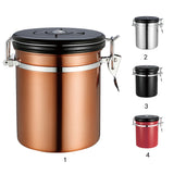 Maxbell 1.5L Capacity Stainless Steel Coffee Tea Canister Jar Box Sugar Storage Pot Seal Can for Home Hotel Office Use Silver