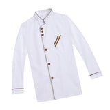 Maxbell Men Fashionable Hotel Restaurant Kitchen Chef Uniform Wear Clothing Jacket Coat Long Sleeves White Size M